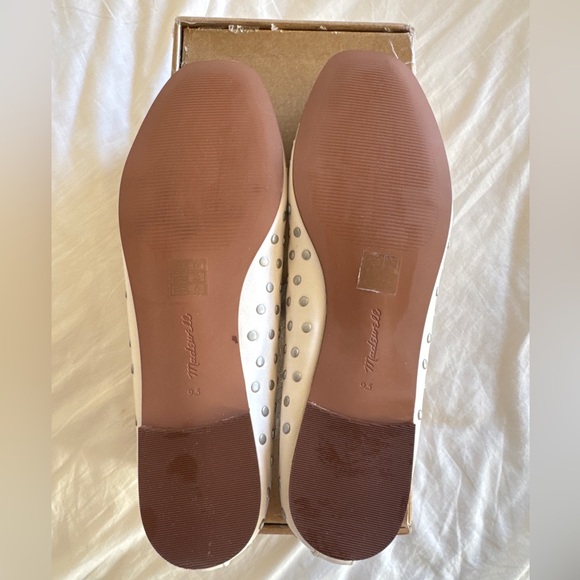 Madewell Leather Greta Studded Ballet Flats in Ecru Size 9.5 - Picture 6 of 8
